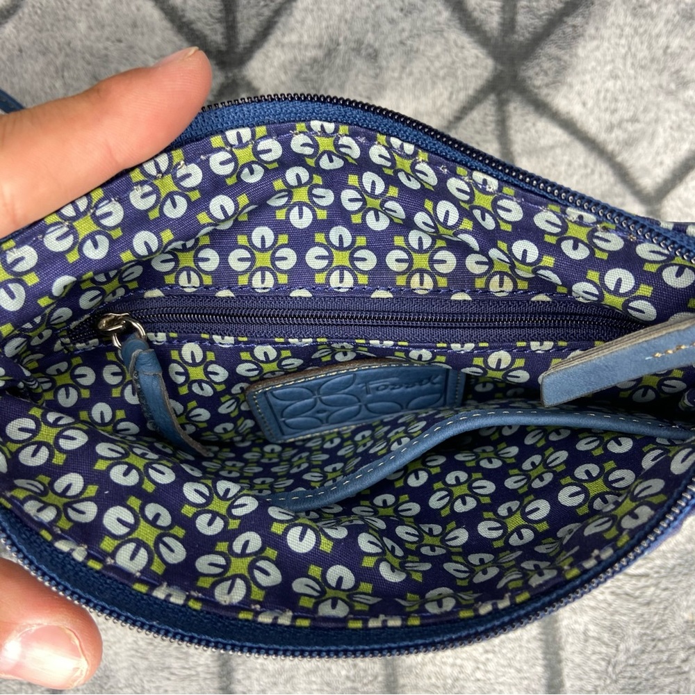Fossil Floral Bag with Cobalt Blue Leather Strap NWT J - Picture 7 of 7